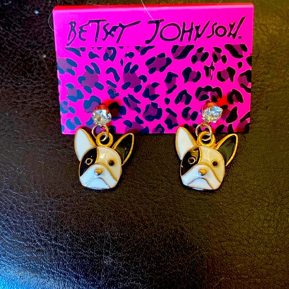 Betsey Johnson Bulldog Earrings